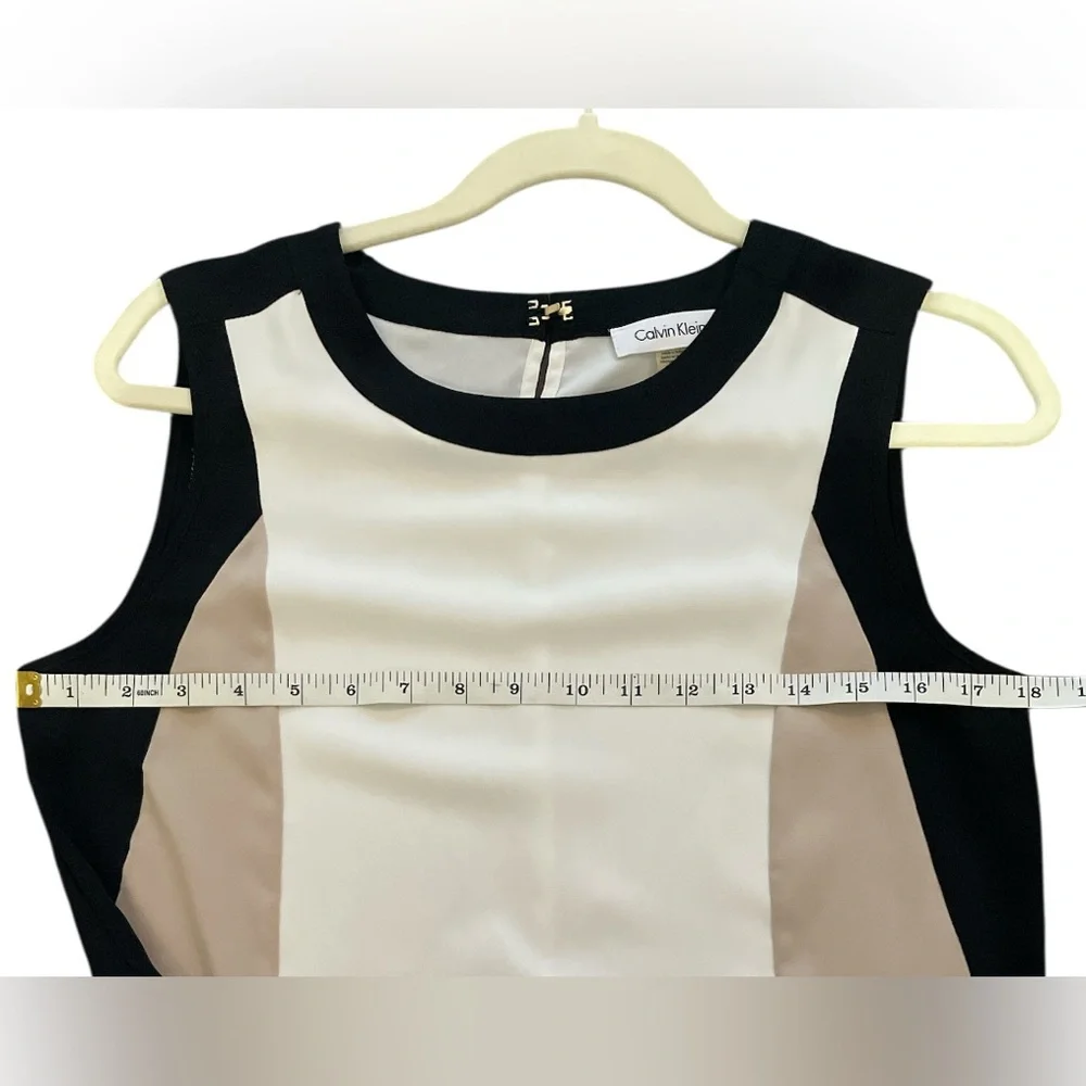 Calvin Klein Colorblock Sleeveless Blouse - Picture 4 of 5